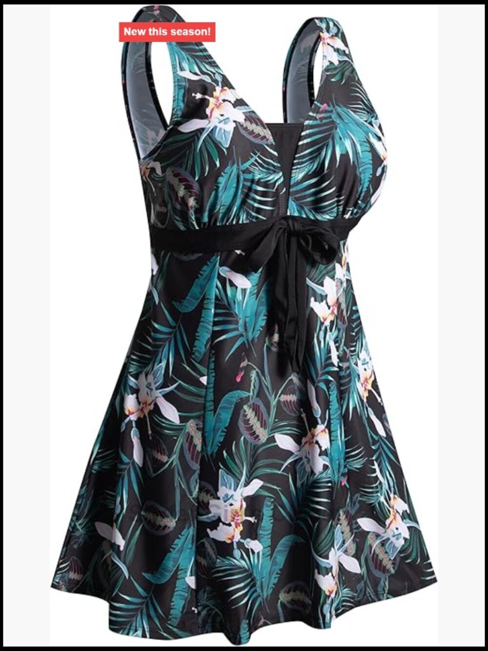 Plus Size One Piece Swimsuit Tummy Control Swimdress with Skirt and Boyshorts